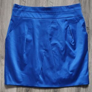 Dynamite New With Tag Size‎ 11 Blue Heavy Sateen Tulip Skirt With Pockets